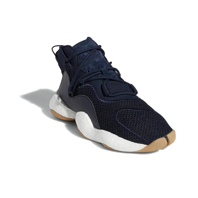 Adidas Originals Crazy BYW J Shock Absorbers Mid Top Basketball Shoes Navy Blue White Teenagers-2