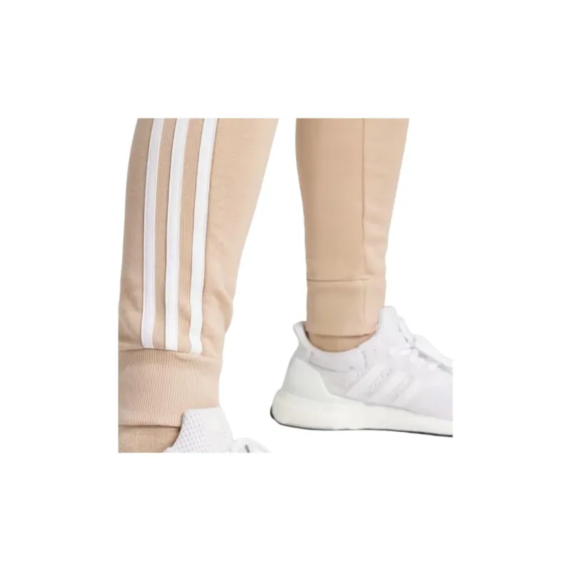 Adidas Essentials 3-Stripes French Terry Cuffed Pants Knitted Sports Pants Women's Khaki-3