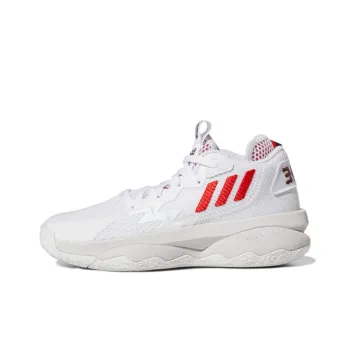 Adidas D Lillard 8 J Wear Resistant Mid Top Children's Basketball Shoes White Teenagers