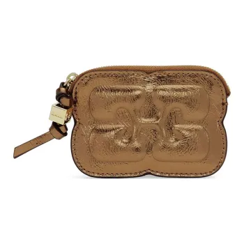 GANNI Bou Metallic-effect Zip-fastening Wallet