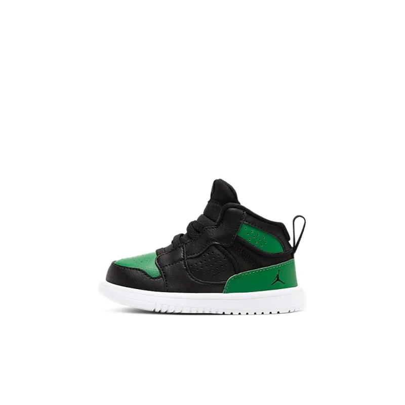 Jordan Access Cushioning Abrasion Resistant Breathable Mid Top Vintage Basketball Shoes Black Green Infant And Toddler-0