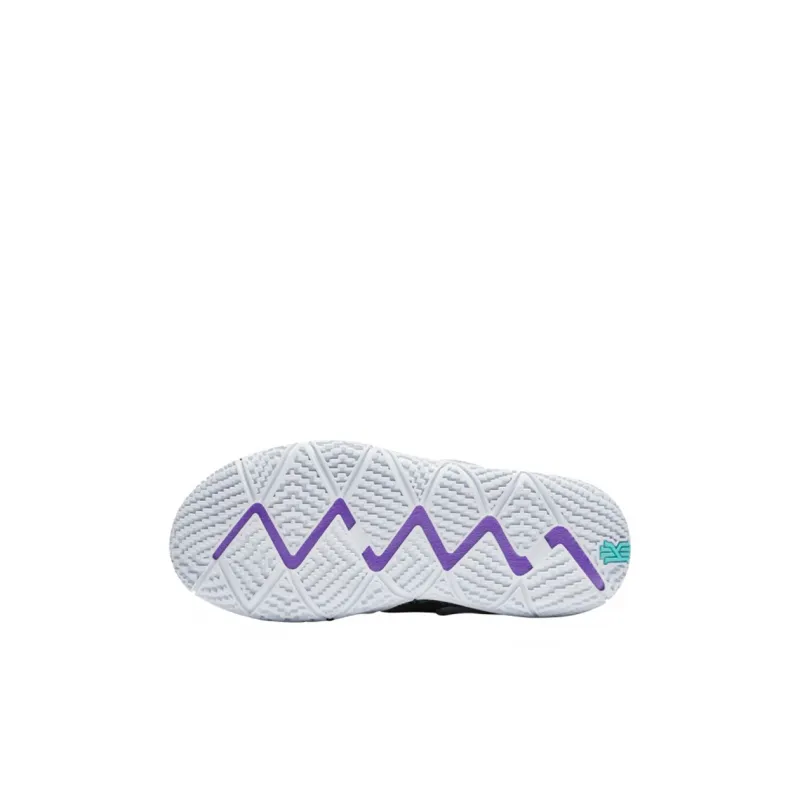 Nike Kyrie 4 Cushioned Slip-Resistant Lightweight Mid-Top Basketball Shoes Black White Children Aged 3-7 Years Old-3
