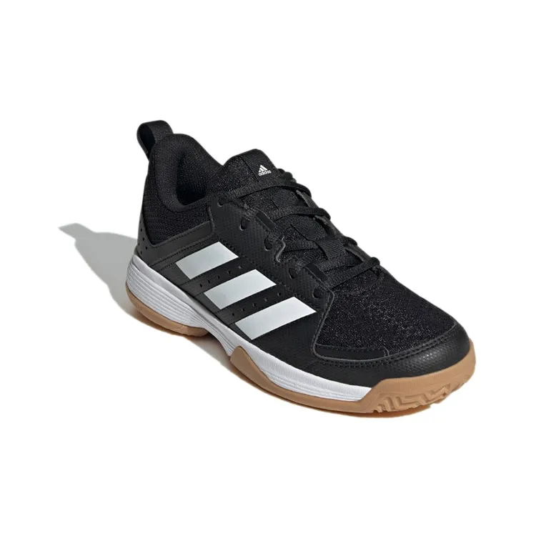 Adidas Ligra 7 Indoor J Breathable Lightweight And Wear Resistant Badminton Shoes Black Back Teenagers-2
