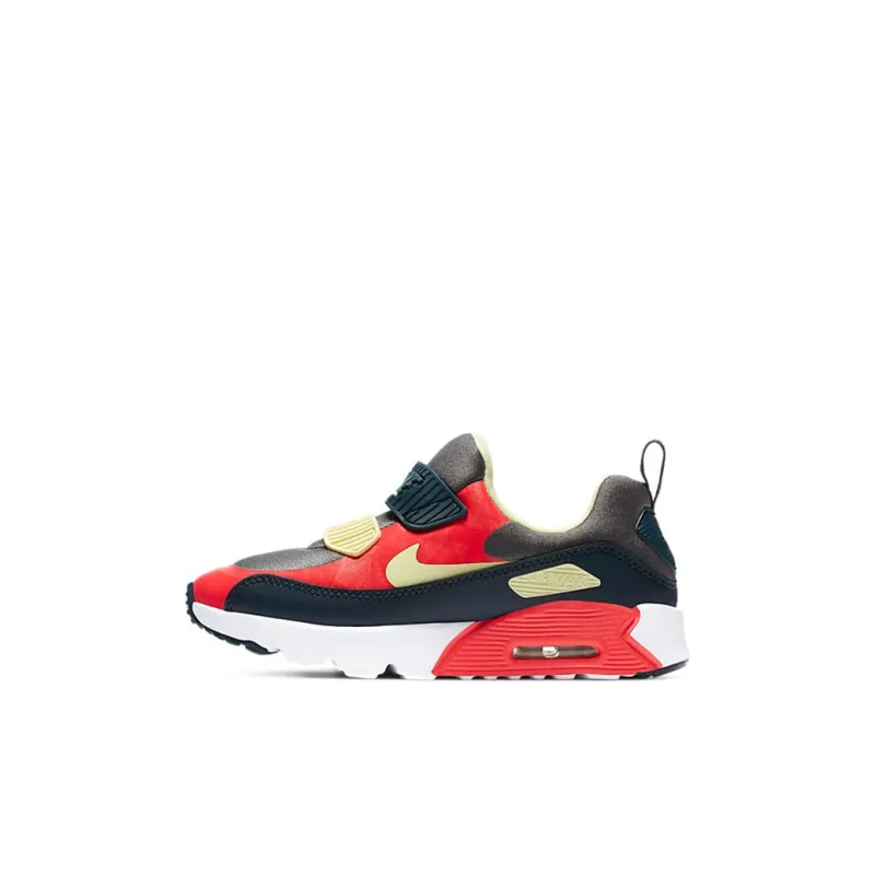 Nike Air Max 90 Tiny Low Top Running Shoes Black Red Children Aged 3 7 Years Old-0