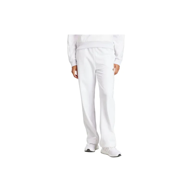 Adidas Embossed Monogram Fleece Pants Knitted Sports Pants Women's White-1