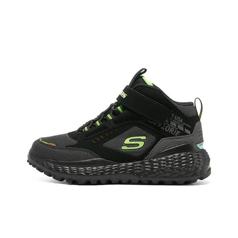 Skechers Monster Slip Resistant Cushioning Wear Resistant Mid Top Kids' Running Shoes Black Green Teenagers-0