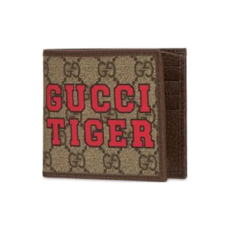 GUCCI Canvas With Leather Wallet Men's Ebony/Brown-1