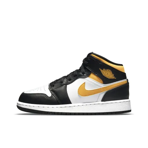 Jordan 1 Mid White Pollen Black GS