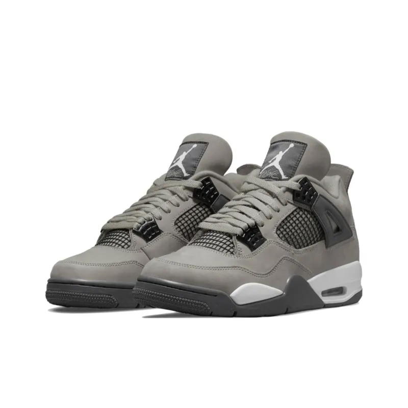 Jordan Air Jordan 4 'Smoke Grey' Slip-Resistant Low-Top Vintage Basketball Shoes Men's Gray Black-2