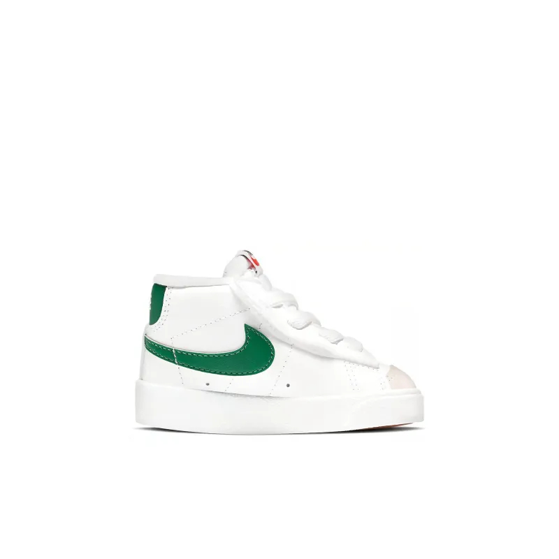 Nike Blazer 77 Abrasion Resistant Mid Top Skateboard Shoes White Green Infant And Toddler-1