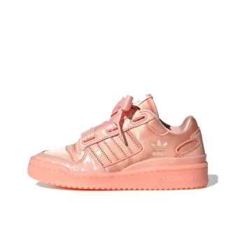 Adidas Originals FORUM Satin Low J Anti Slip Anti Kick Low Top Skateboard Shoes Coral Pink Teenagers