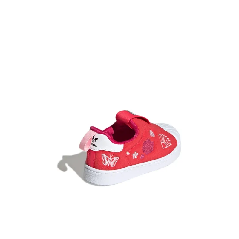 Adidas Originals Superstar Series Slip-Resistant Low-Top Toddler Shoes Red Infant And Toddler-3