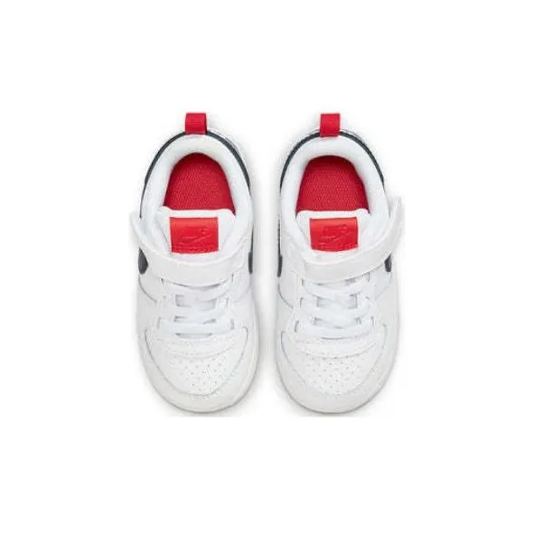 Nike Court Borough Low Top Skateboard Shoes White Blue Red Infant And Toddler-3