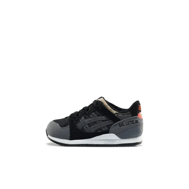 Asics Gel Lyte 3 Abrasion Resistant Low Top Training Shoes Black Gray Infant And Toddler-0