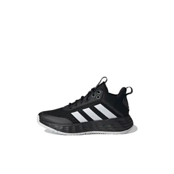 Adidas OwnTheGame 2.0 Slip Resistant Breathable Mid Top Performance Basketball Shoes Black White Kids'