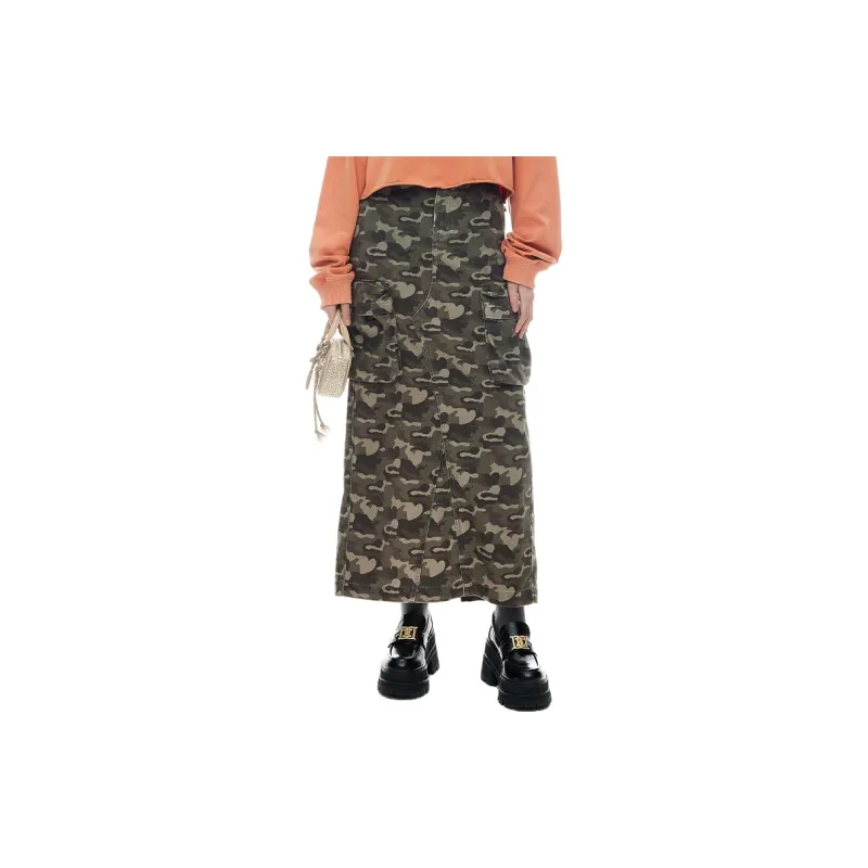 D'zzit Casual Short Skirts Women's Dark Green-2