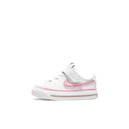 Nike Court Legacy Anti-Slip And Wear-Resistant Breathable Low-Top Toddler Shoes Pink White donatella And Toddler