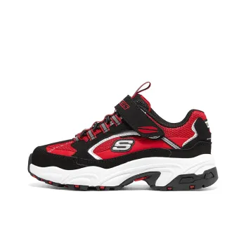 Skechers Slip Resistant Cushioning Abrasion Resistant Kids Lifestyle Shoes Black Red Teenagers