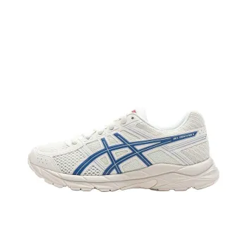 Asics Gel Contend 4 Anti Slip Wear Resistant Low Top Kids' Running Shoes White Blue Teenagers