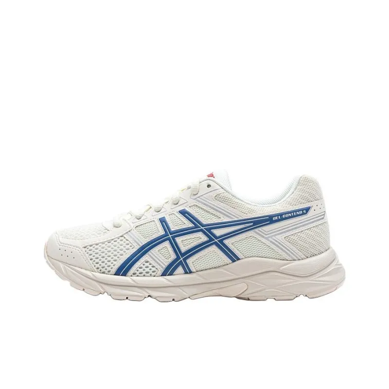 Asics Gel Contend 4 Cushioning And Breathable Low Top Kids' Running Shoes White Blue Teenagers-0