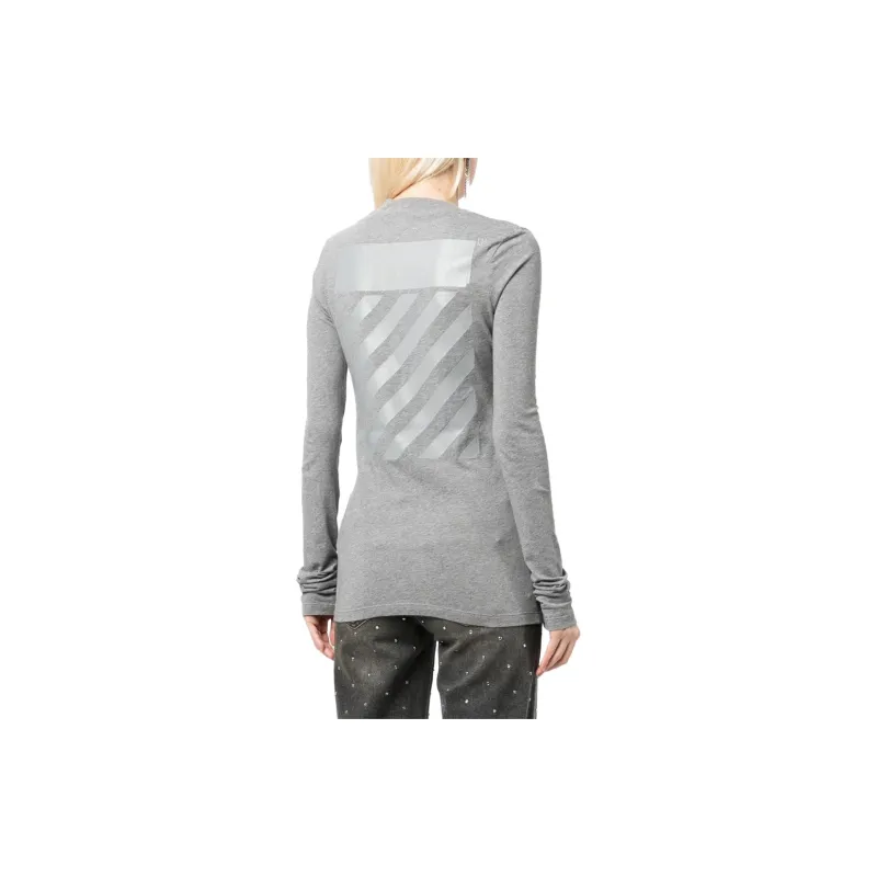 OFF WHITE Diag print Long sleeve T shirt-1