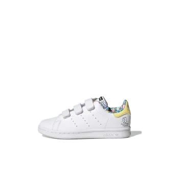 Adidas Originals STAN SMITH Collection Low Top Kids' Skateboarding Shoes White Yellow Children Aged 3 7 Years Old