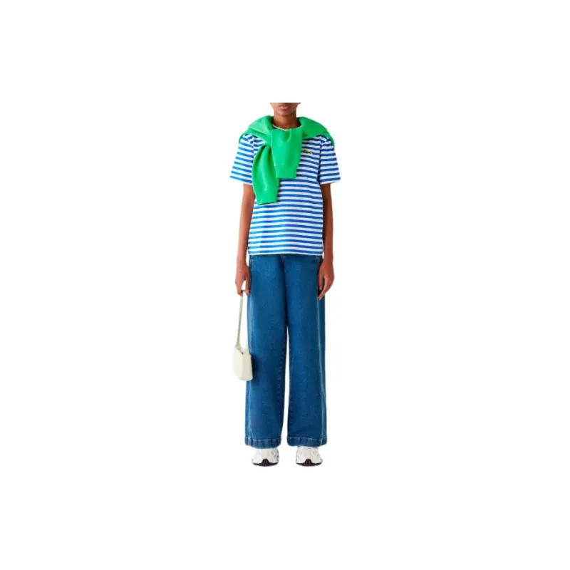 LACOSTE T-Shirt Women's Blue White-3