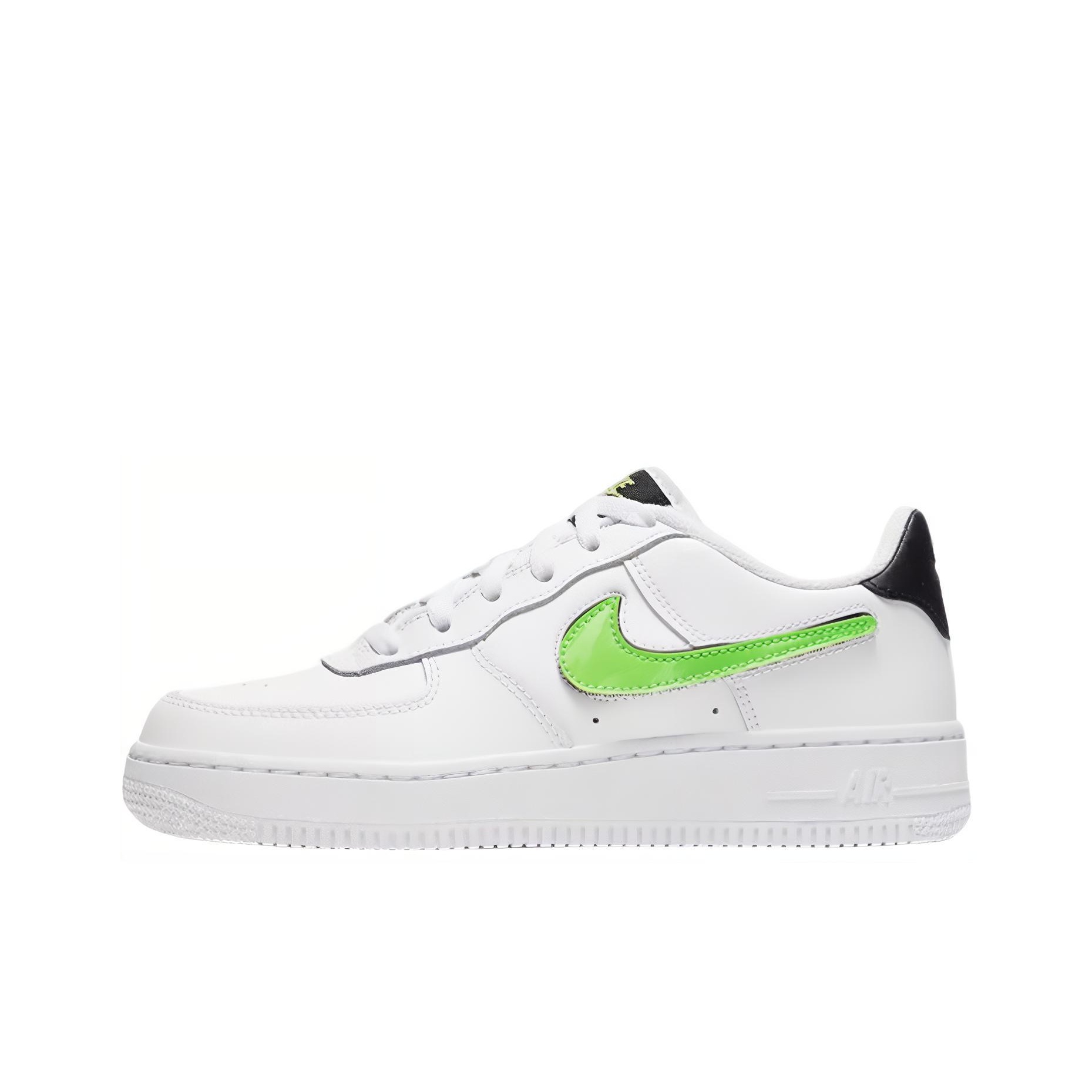 Nike Kids Air Force 1 LV8 3 GS White Black Green