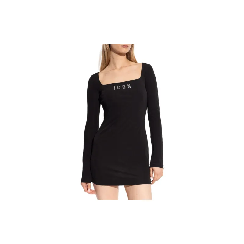 DSQUARED 2 Icon Logo Square Neck Mini Dress-1