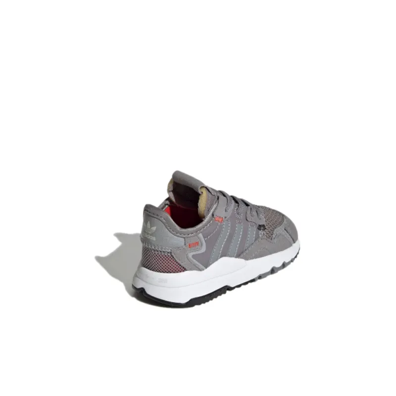 Adidas Originals Nite Jogger Breathable Mid-Top Toddler Shoes Gray Infant And Toddler-3