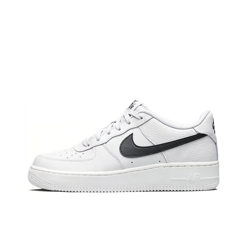 Nike Air Force 1 Slip Resistant Lightweight Cushioning Low Top Kids' Skateboarding Shoes Black Gray Teenagers-0