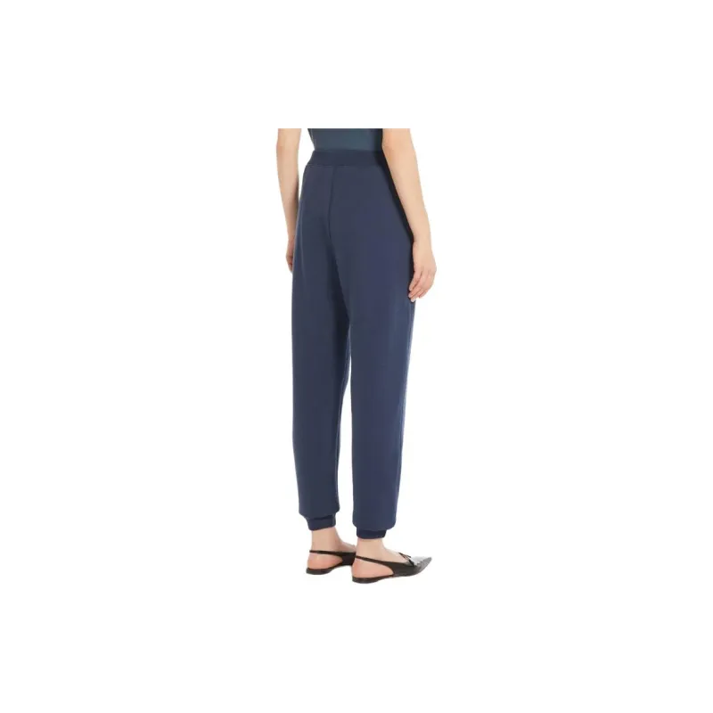 'S MAX MARA Tamaro Collection Cotton Fleece Trousers Casual Pants Women's Dark Blue-3