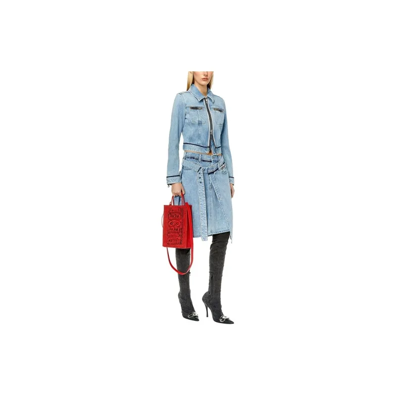 DIESEL De-Pendence-Mid Asymmetric Denim Skirt-3
