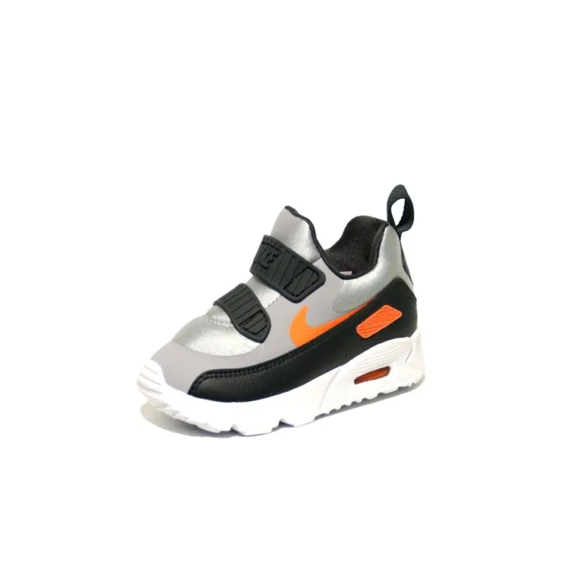 Nike Air Max 90 Cushioning Anti-Slip And Wear-Resistant Low-Top Sports Casual Shoes Black Silver Infant And Toddler-2