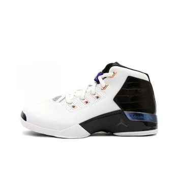 JORDAN Air JORDAN 17 Vintage Basketball Shoes Men Mid Top White/Black/Metal Copper/Sports Royal