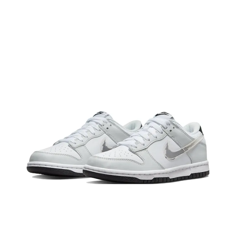 Nike Dunk Low Glitch Swoosh White Grey GS-2