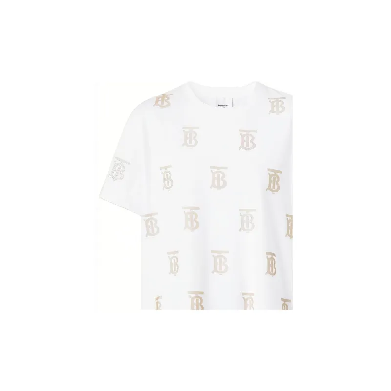 Burberry SS22 Drop Shoulder Sleeve T Shirt Women's White-5