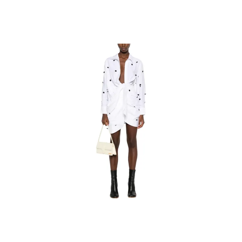 Jacquemus Bahia Embroidered Wrap Minidress-2