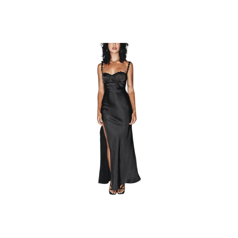 PRINCESS POLLY GRIMMOND MAXI DRESS Slip Dresses Women's Black-3