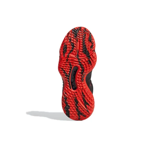 Adidas D.O.N. Issue #3 J Abrasion Resistant Shock Absorbers Mid Top Basketball Shoes Black Red Teenagers-5