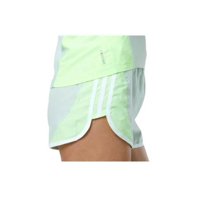 Adidas Own The Run Colorblock Shorts Sports Shorts Women's Linen Green-5