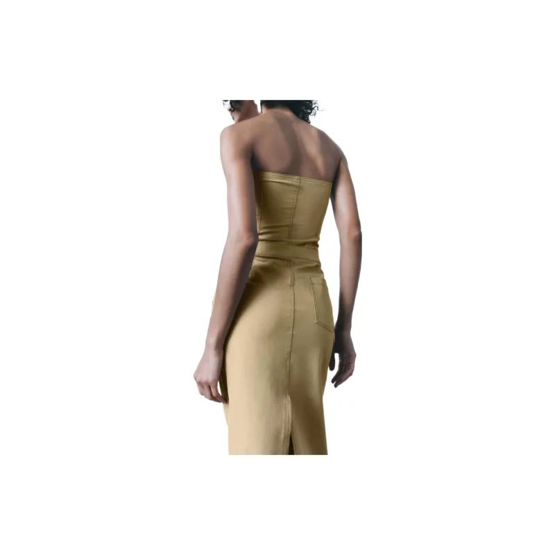 ZARA Sleeveless Dress Women's Mustard-2