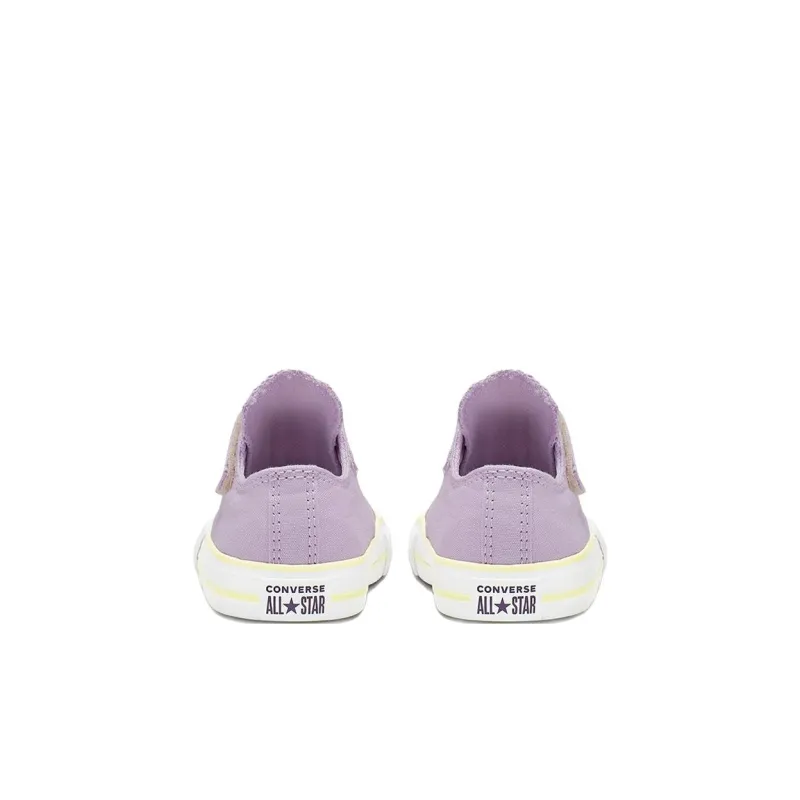 Converse Hook-and-Loop Chuck Taylor All Star Low Top Slip-Resistant Low-Top Toddler Shoes Purple Infant And Toddler-3