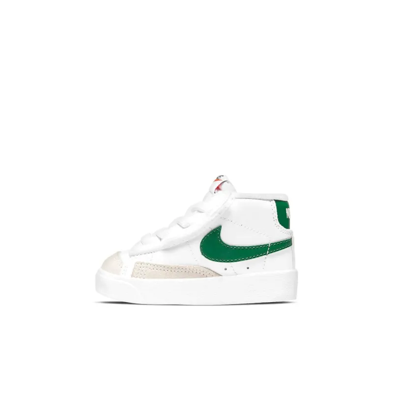 Nike Blazer 77 Abrasion Resistant Mid Top Skateboard Shoes White Green Infant And Toddler-0