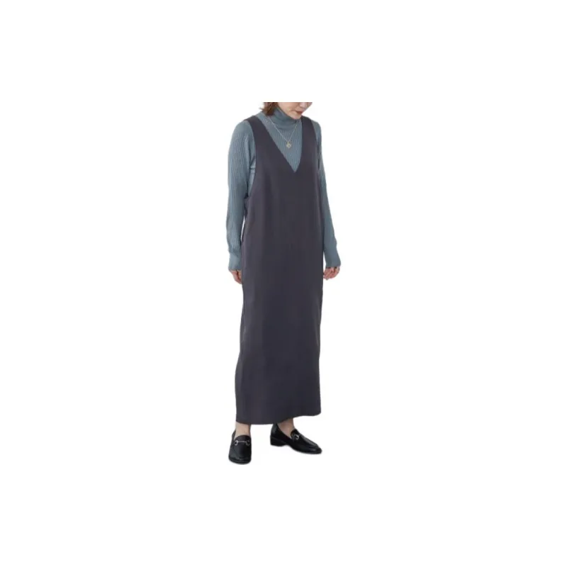 Beams Sleeveless Dress Women's Charcoal Gray-7