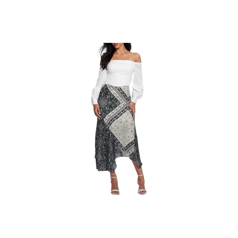 GUESS Kristin Off-The-Shoulder Corset Top Shirt Women's White-4