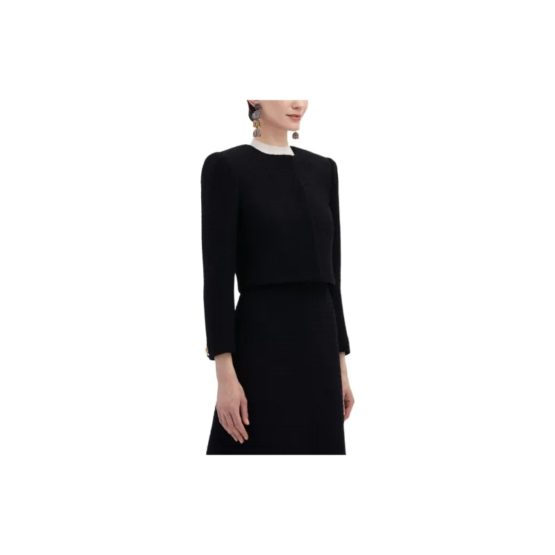 Oscar De La Renta Bow Button Tweed Jacket-4
