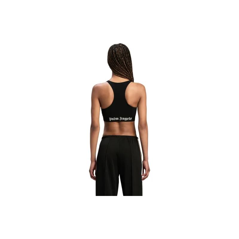 PALM ANGELS Logo Underband Cropped Top-2