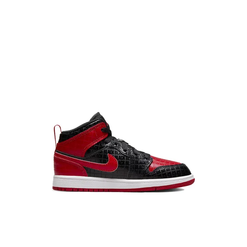 Jordan 1 Mid Black Red Bred PS-1