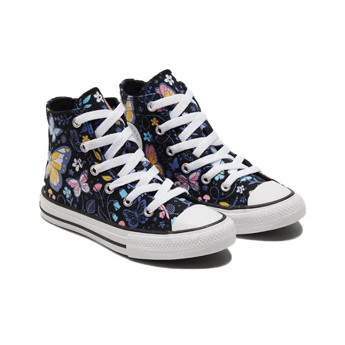 Converse Chuck Taylor All Star Anti Slip Wear Resistant High Top Kids Canvas Shoes Black Multicolor Teenagers-2
